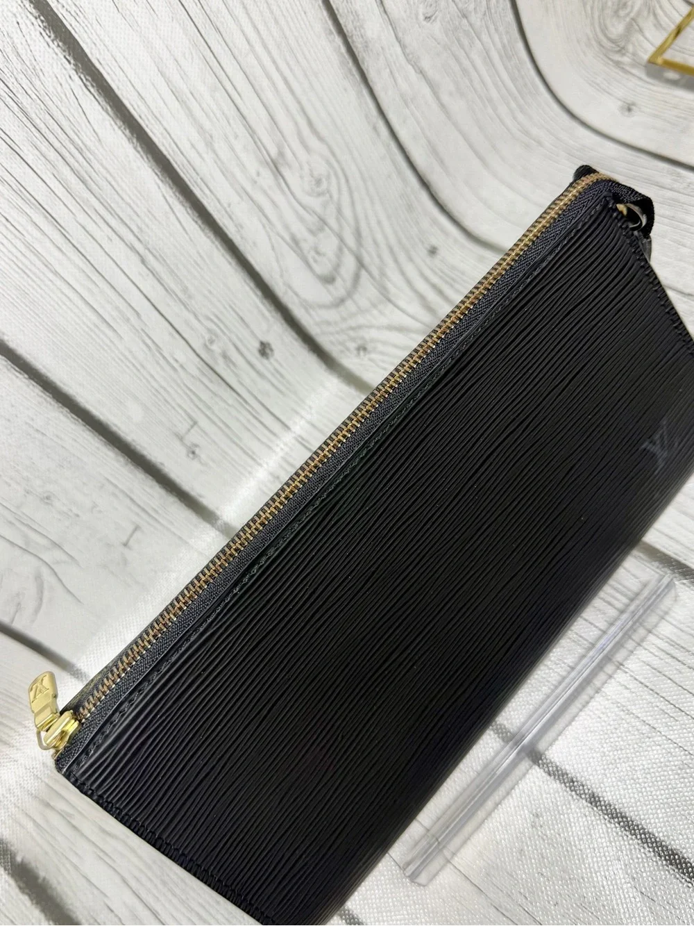 PRE LOVED Louis Vuitton Vintage Black Epi leather Pochette Accessories